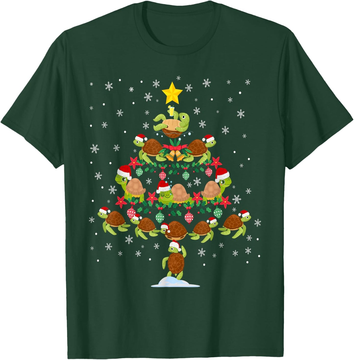 Sea Turtle Tortoise Christmas Tree T-Shirt - T-Shirt | Forest