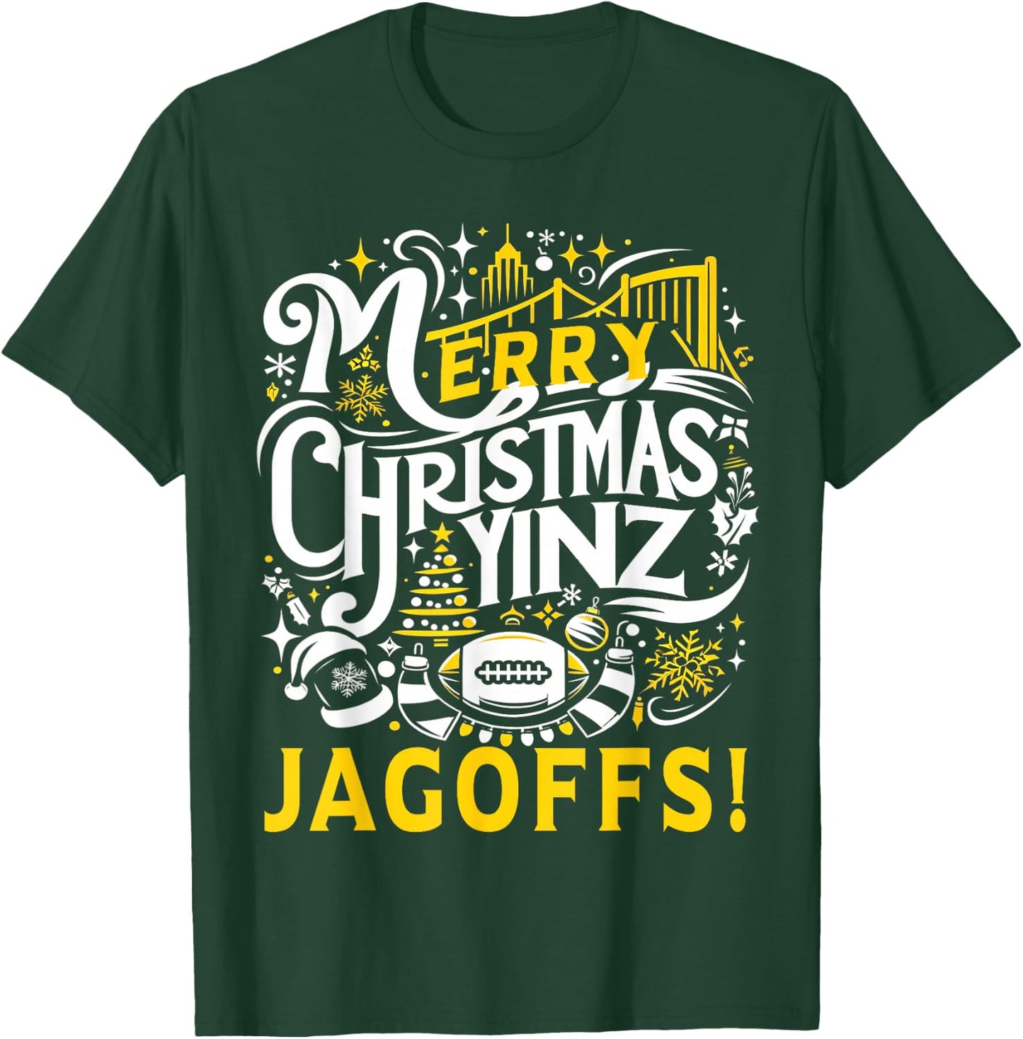 Pittsburgh Christmas Funny Yinz Jagoff Ugly T-Shirt - T-Shirt | Forest