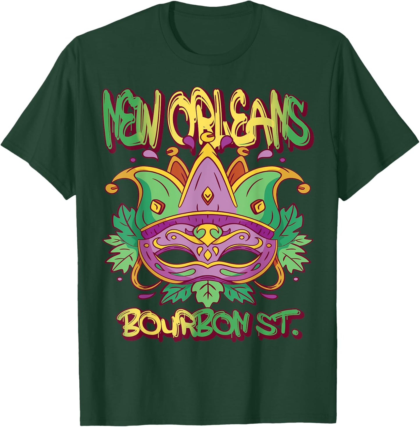 French New Orleans Mardi Gras Bourbon Street Souvenir T-Shirt - T-Shirt | Forest