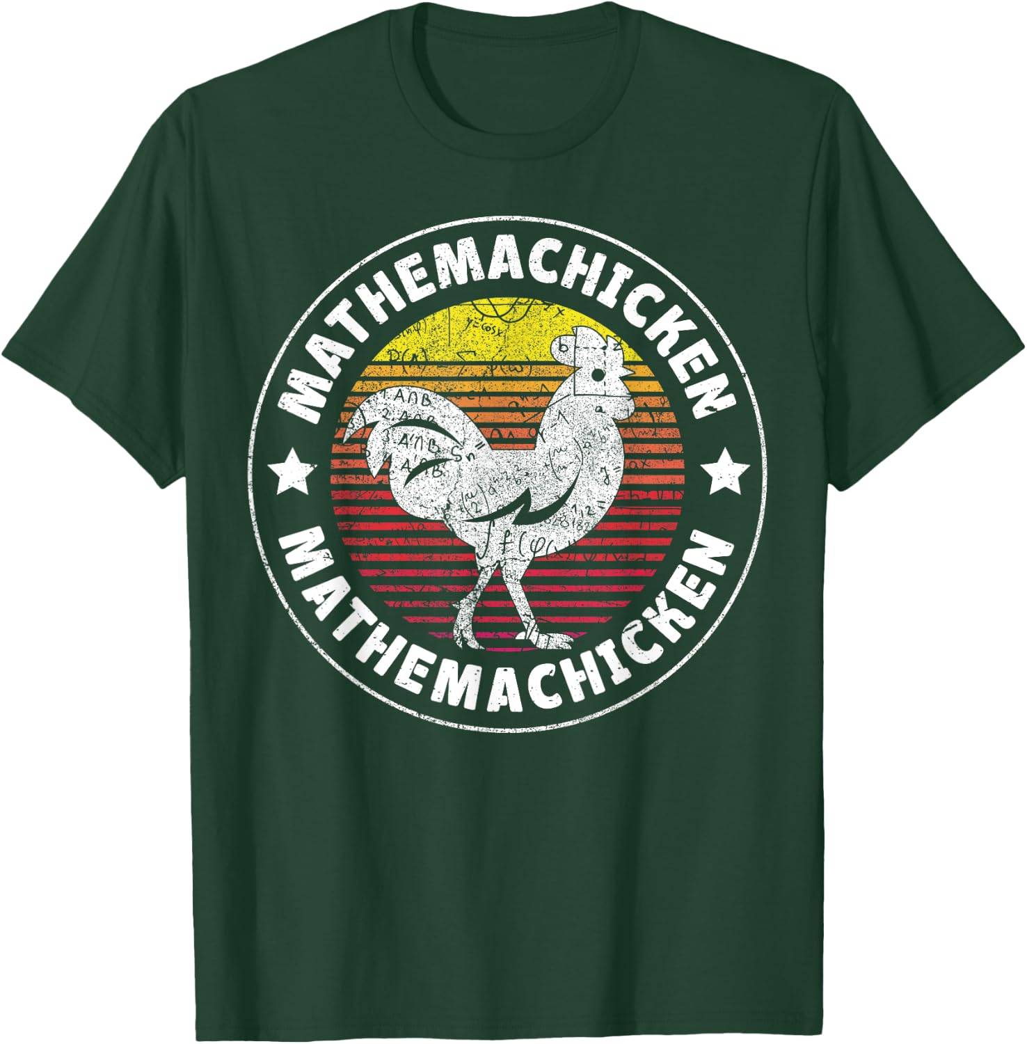 Mathemachicken - Teacher Math Lovers Funny Chicken Men Women T-Shirt - T-Shirt | Forest