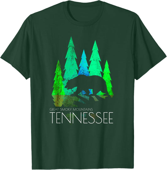 Great Smoky Mountains - Tennessee - Black Bear Tennessee T-Shirt - T-Shirt | Forest