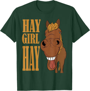 Hay Girl Hay Horse Laughing Horse Country Farm Girls Women T-Shirt - T-Shirt | Forest