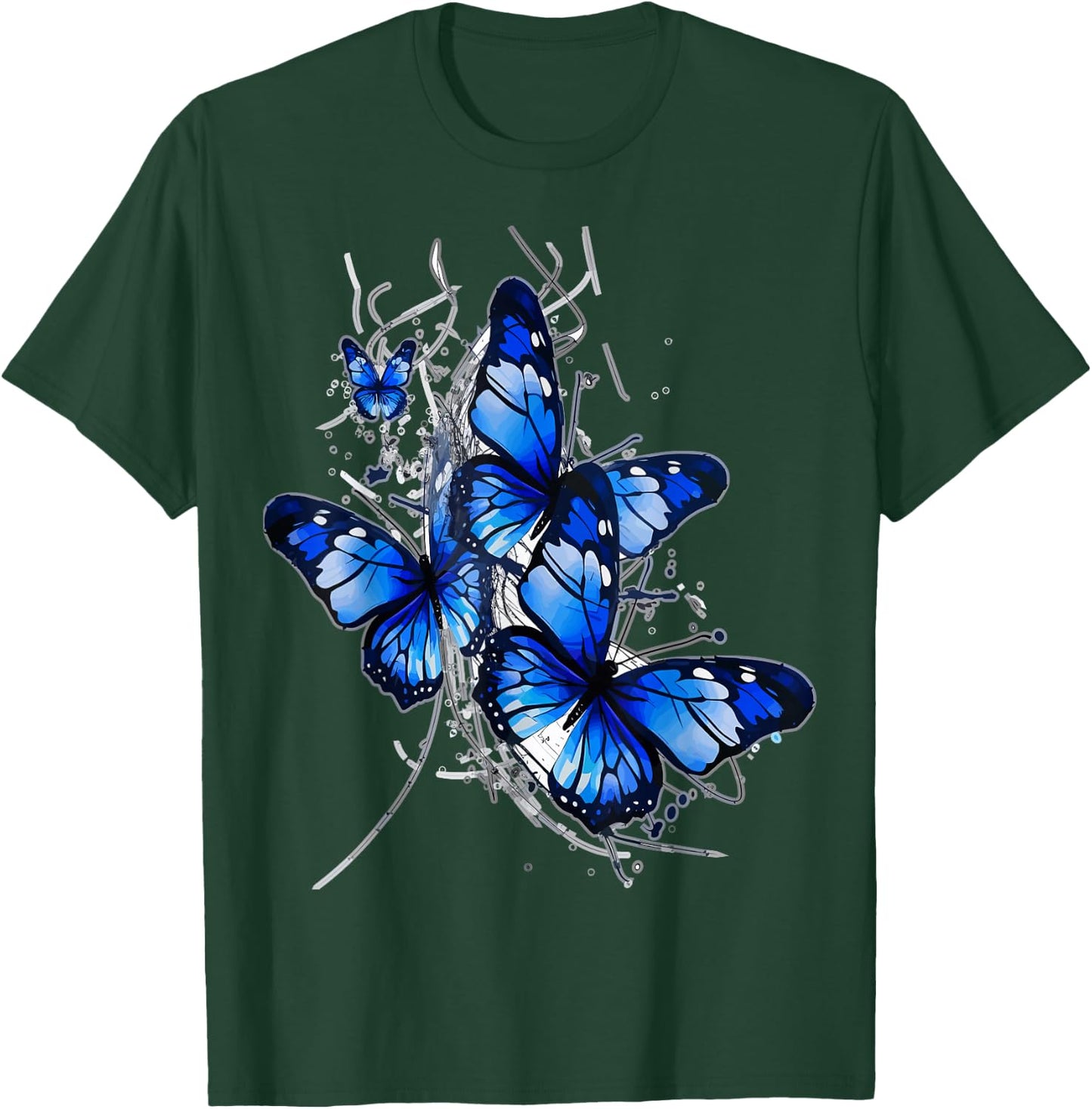 Blue lighting Butterfly design butterflies and butterfly T-Shirt - T-Shirt | Forest