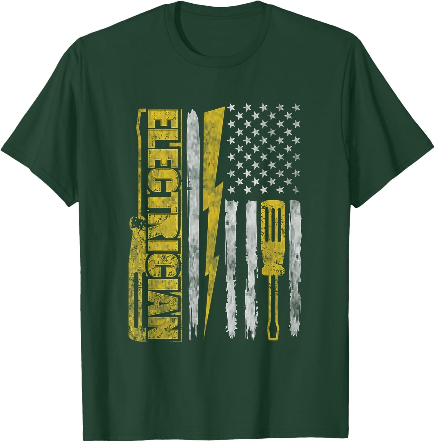 Funny Electrician Electrical Engineer - Electricity Lineman T-Shirt - T-Shirt | Forest
