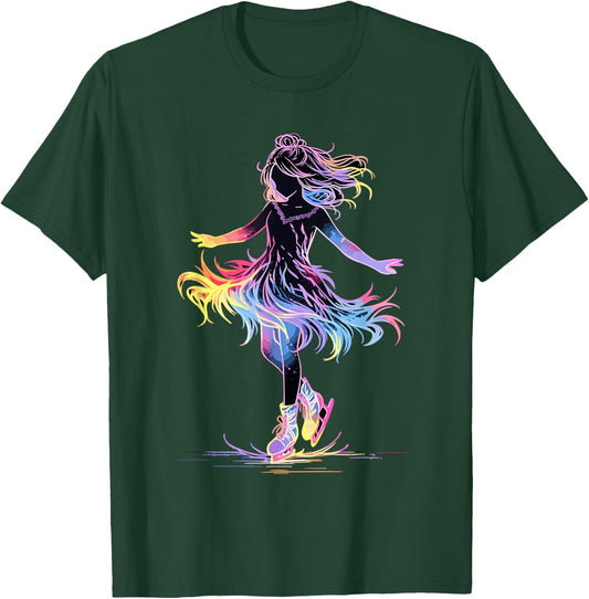 Cute Ice Skating Skater Figure Skating For Girls T-Shirt - T-Shirt | Forest