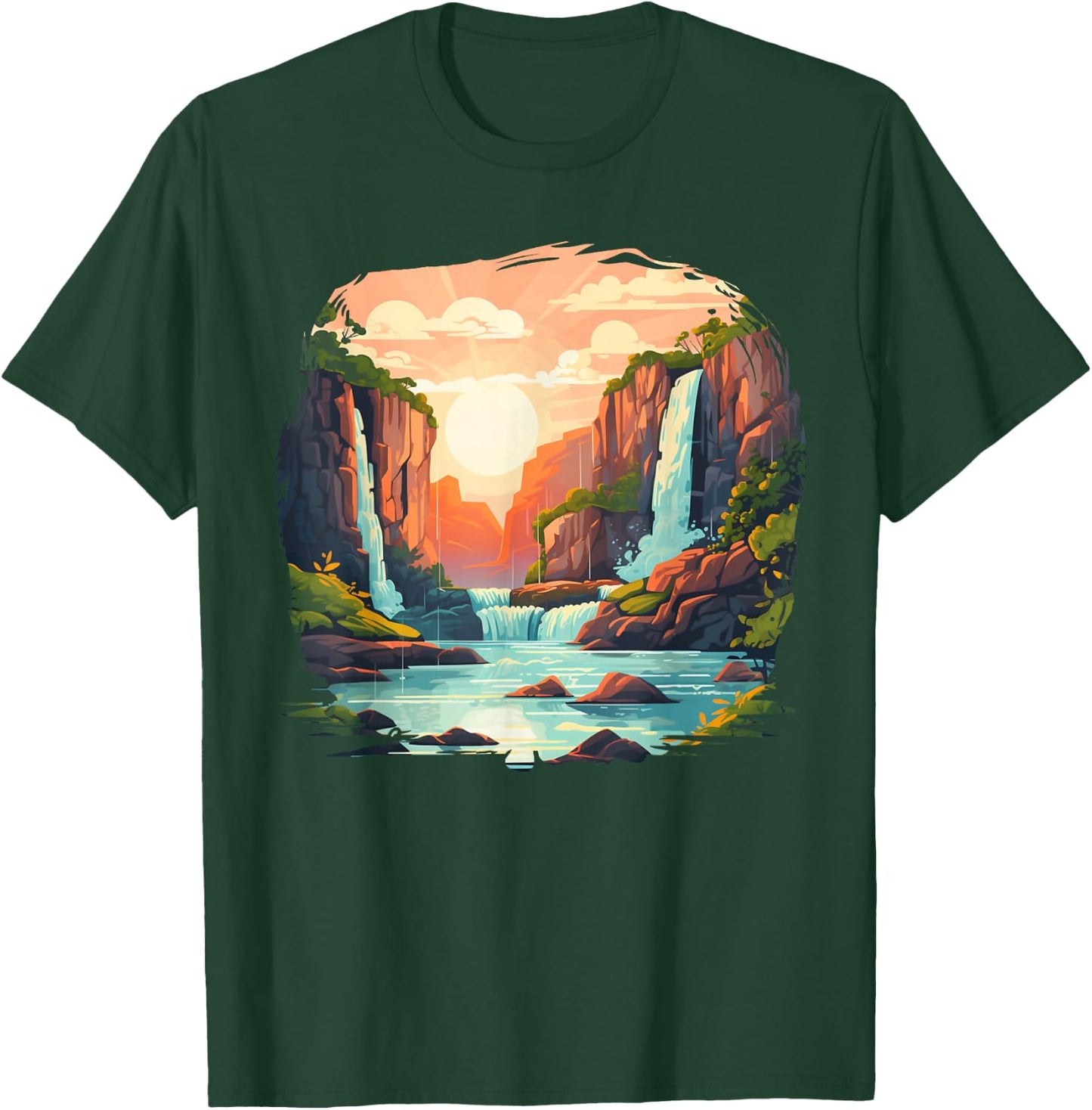 Body of Water Costume with cool Riverbank and Waterfall T-Shirt - T-Shirt | Forest