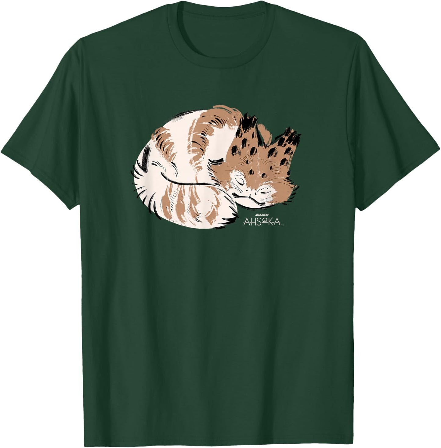 Star Wars Ahsoka Sabine Wren’s Sleeping Loth-Cat Sumi-e T-Shirt - T-Shirt | Forest