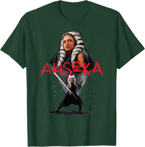 Star Wars Ahsoka Tano Jedi Hero Aurebesh Disney+ T-Shirt - T-Shirt | Forest