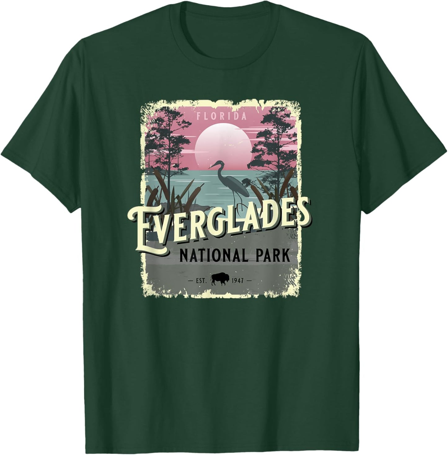 Everglades National Park Florida Vintage Travel Poster Style T-Shirt - T-Shirt | Forest