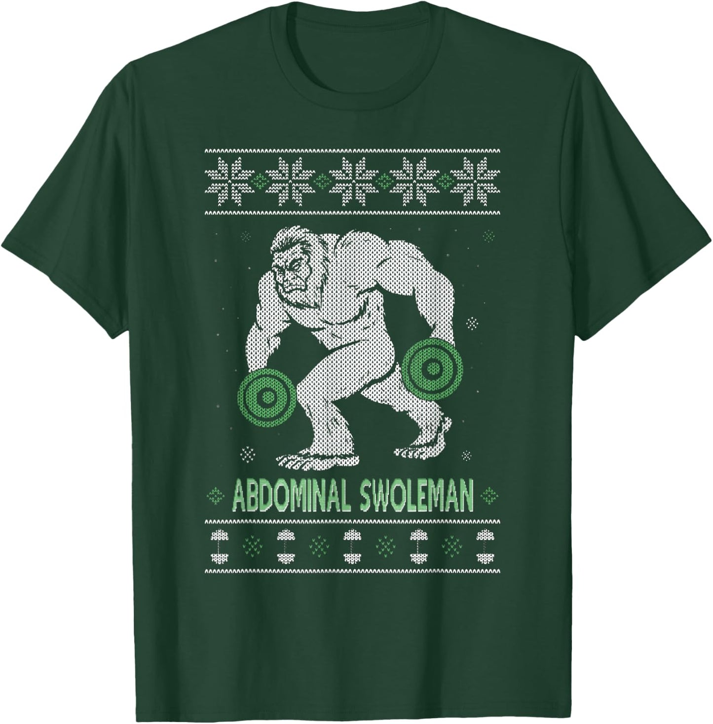 Abdominal Swoleman Christmas Gym Weightlifter T-Shirt - T-Shirt | Forest