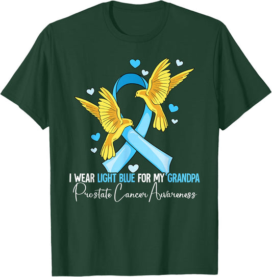 I Wear Light Blue For My Grandpa Prostate Cancer Awareness T-Shirt - T-Shirt | Forest