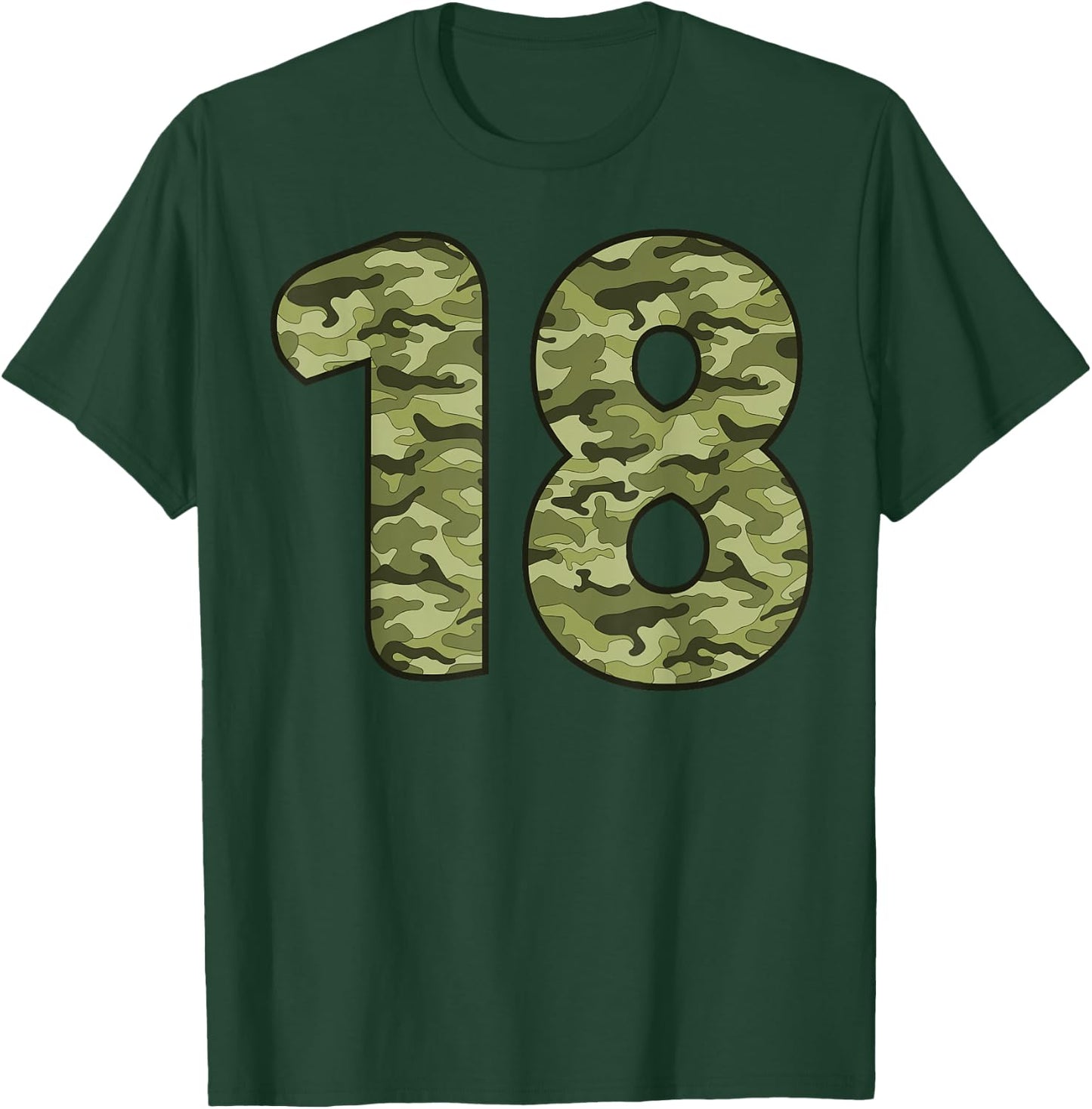 18 Year Old Birthday Camouflage Military 18th Birthday T-Shirt - T-Shirt | Forest