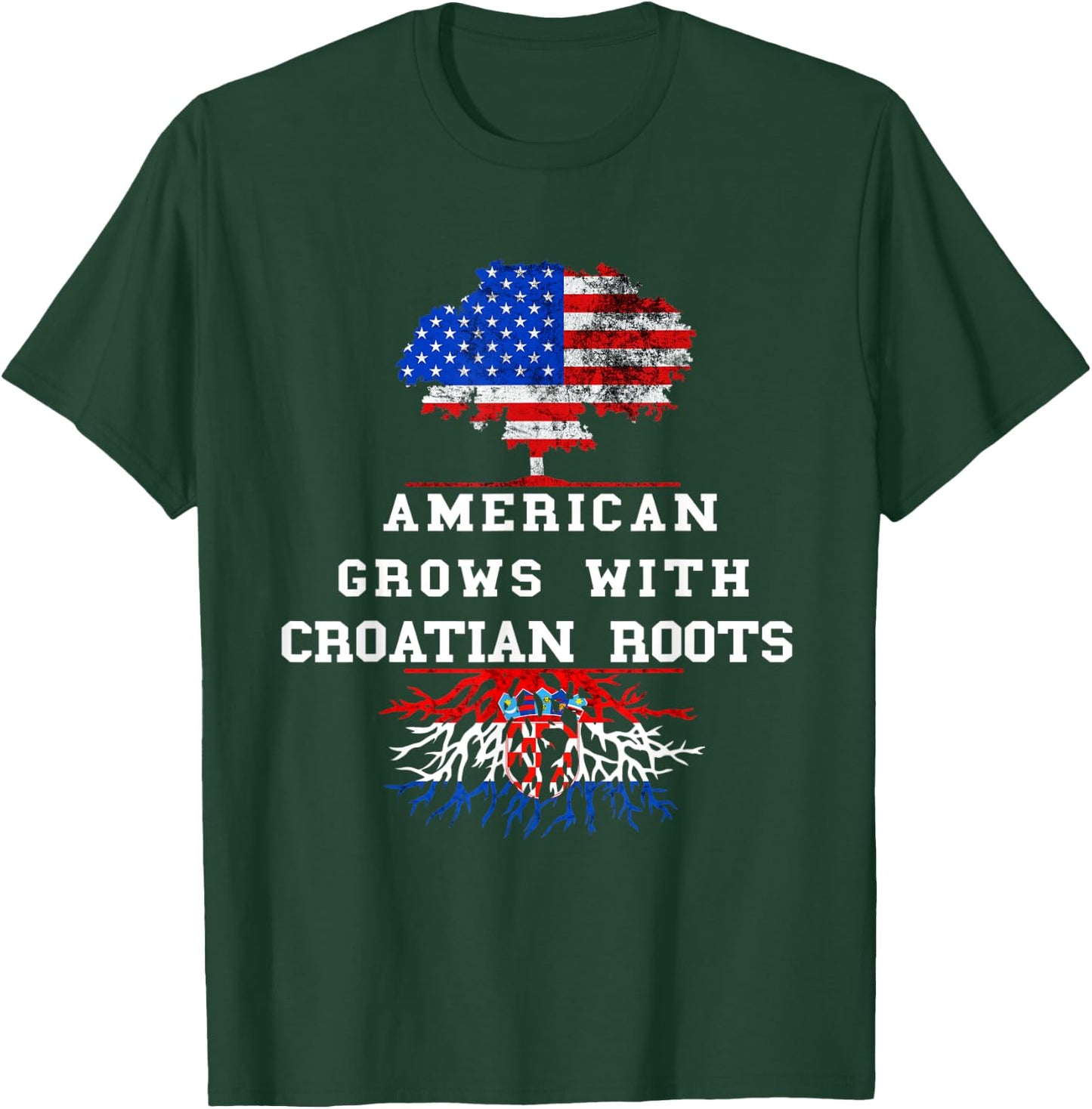 DNA Tree America USA Croatian Flag Croatian Pride Croatia T-Shirt - T-Shirt | Forest