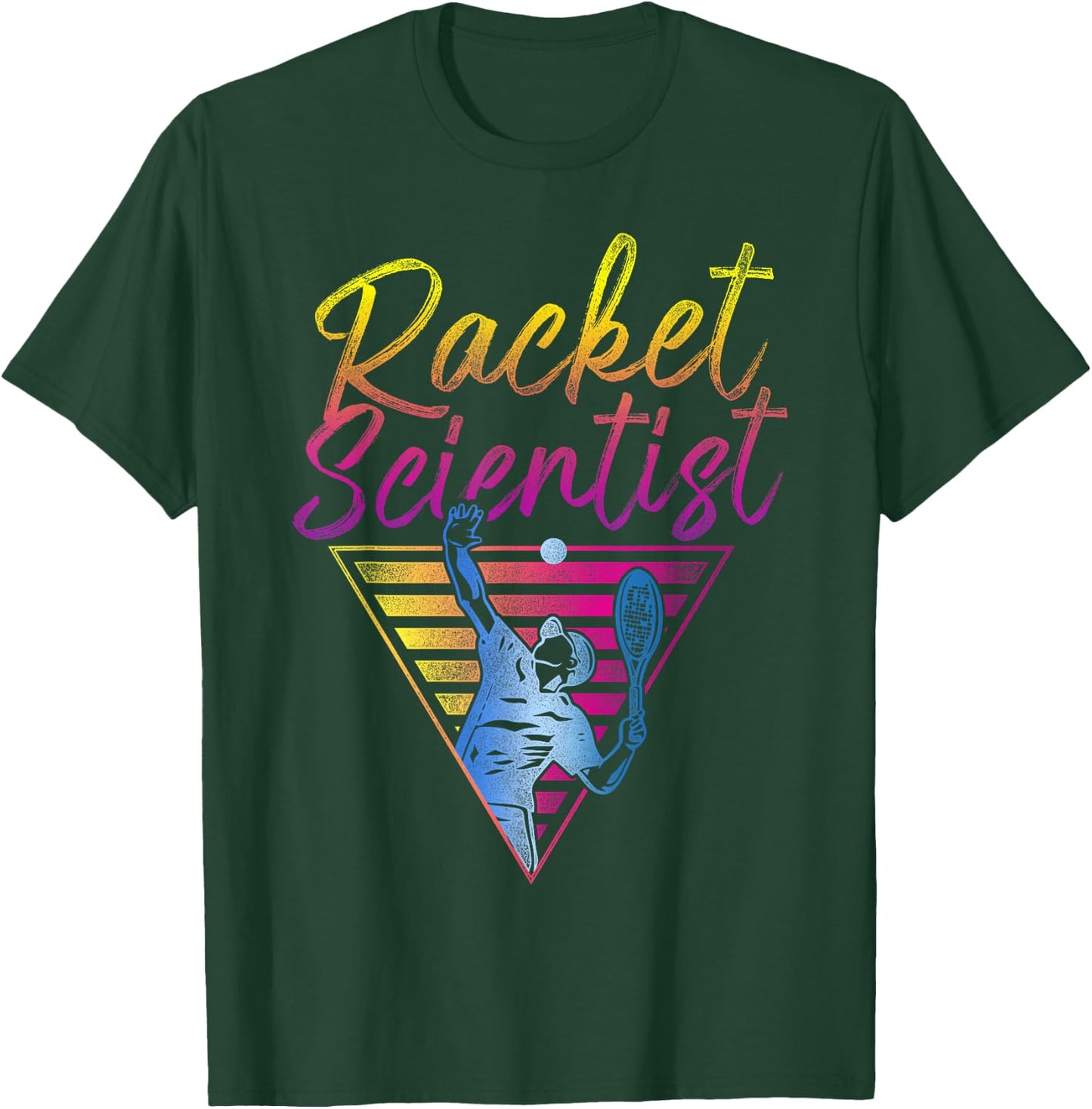 Funny Tennis Player Racket 80s 90s Retro Vintage Pun Racket T-Shirt - T-Shirt | Forest