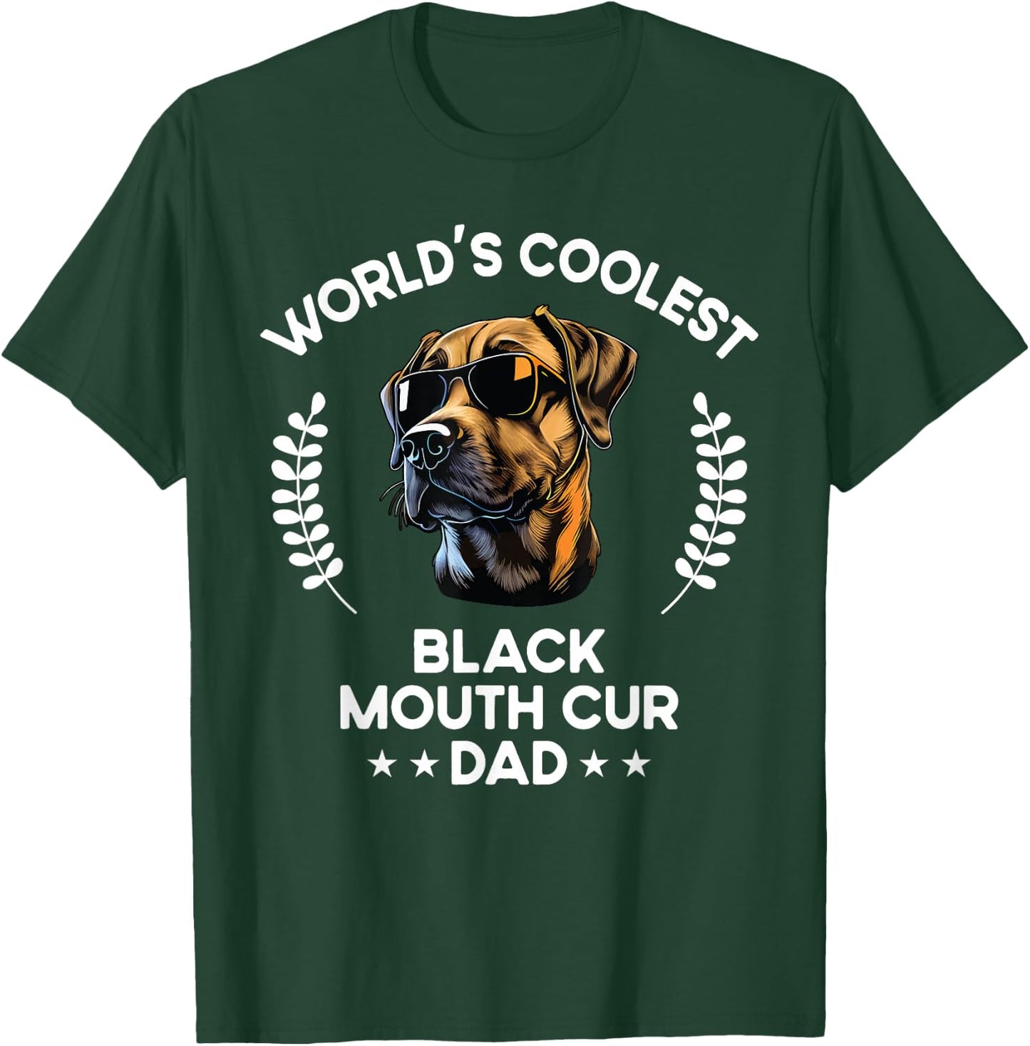 World's Coolest Dog Dad Papa - Men Black Mouth Cur T-Shirt - T-Shirt | Forest