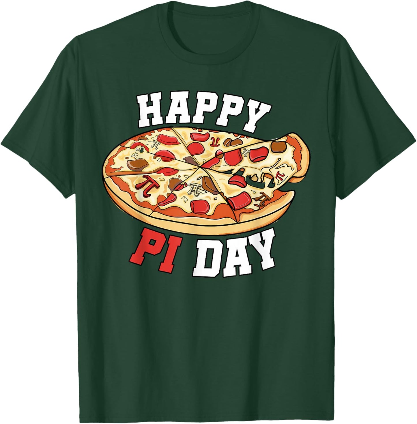 Happy Pi Day, Pie Day Pizza, Mathematics Pi Symbol Pizza T-Shirt - T-Shirt | Forest