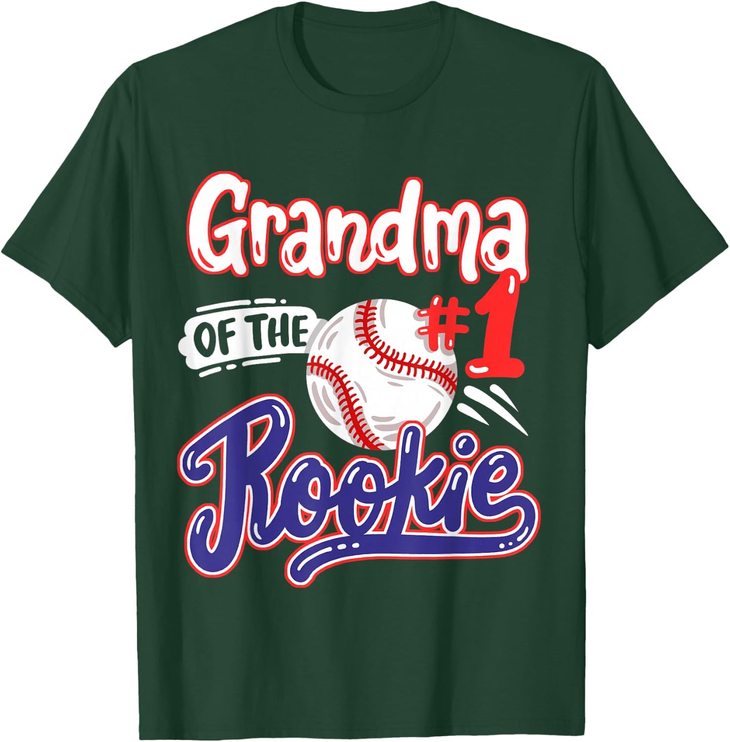 Grandma of Rookie 1st Baseball Birthday Party Theme Matching T-Shirt - T-Shirt | Forest