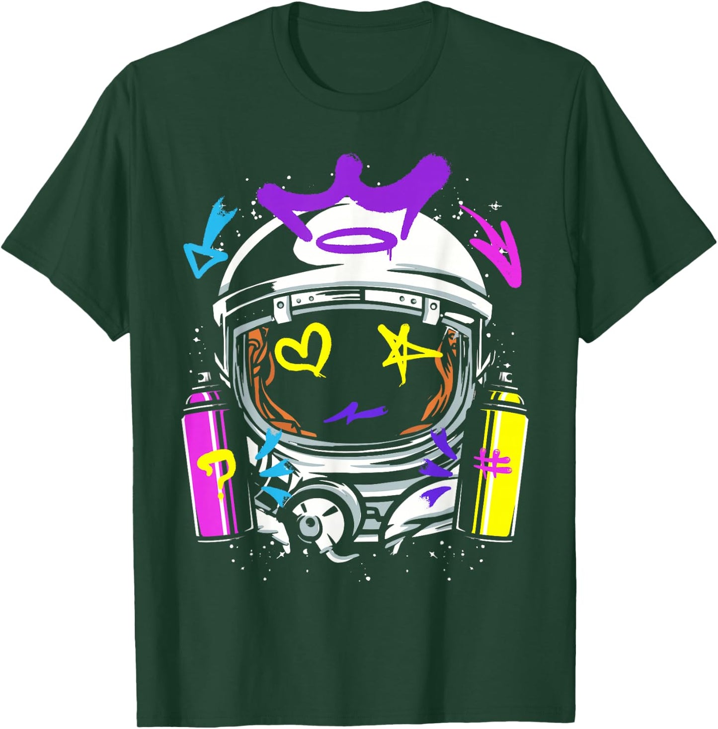 Graffiti Astronaut Spray Paint Street Art Drawing Artist T-Shirt - T-Shirt | Forest