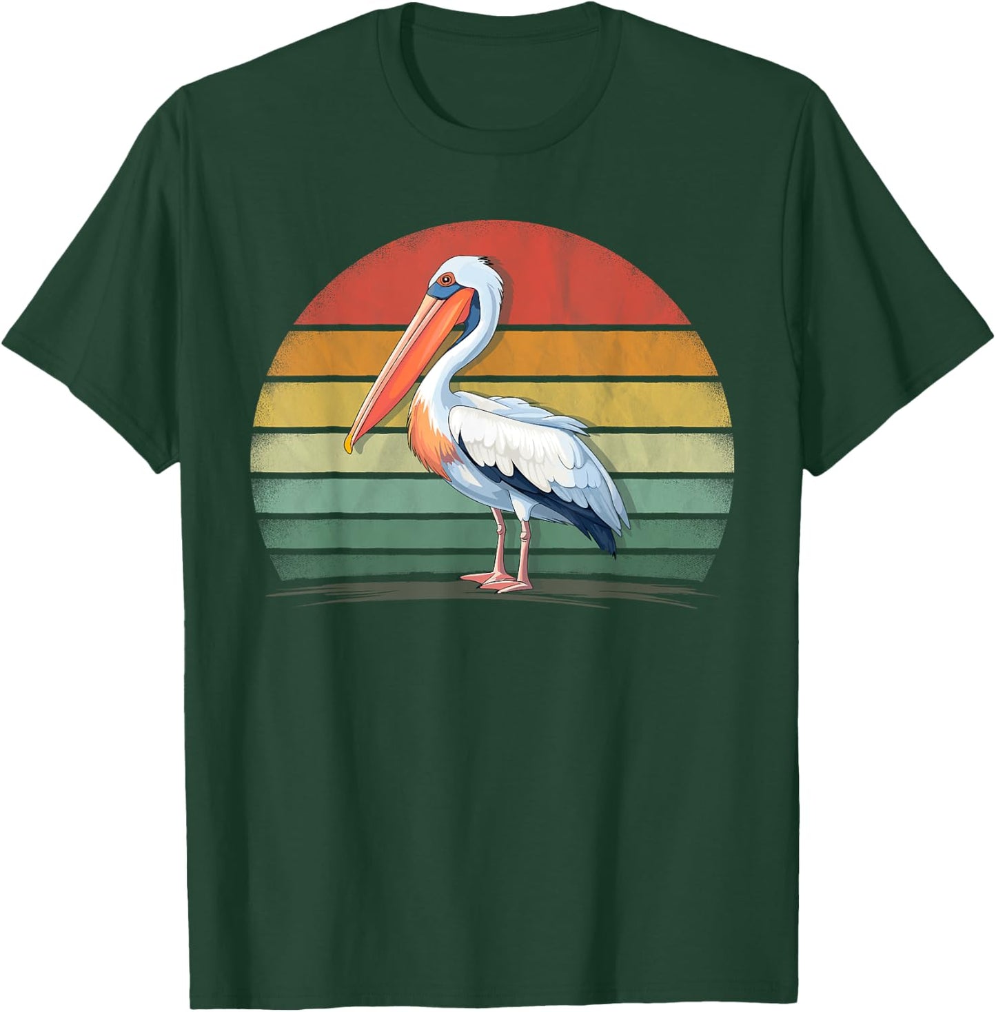 Pelican Bird Lover Retro Style Distressed Vintage Pelican T-Shirt - T-Shirt | Forest