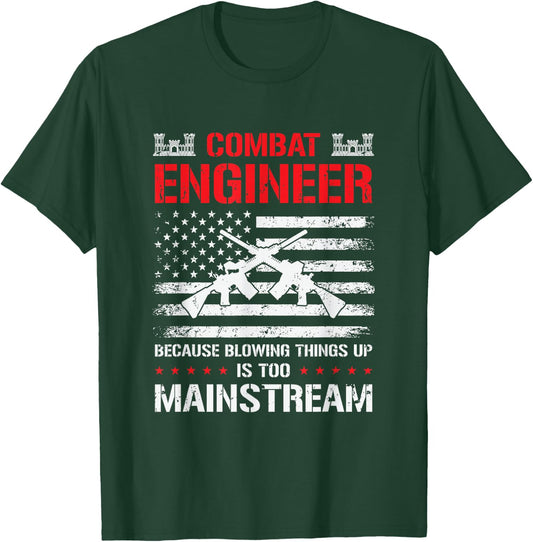 Combat Engineer Engineering Army U.S. Military Army Combat T-Shirt - T-Shirt | Forest