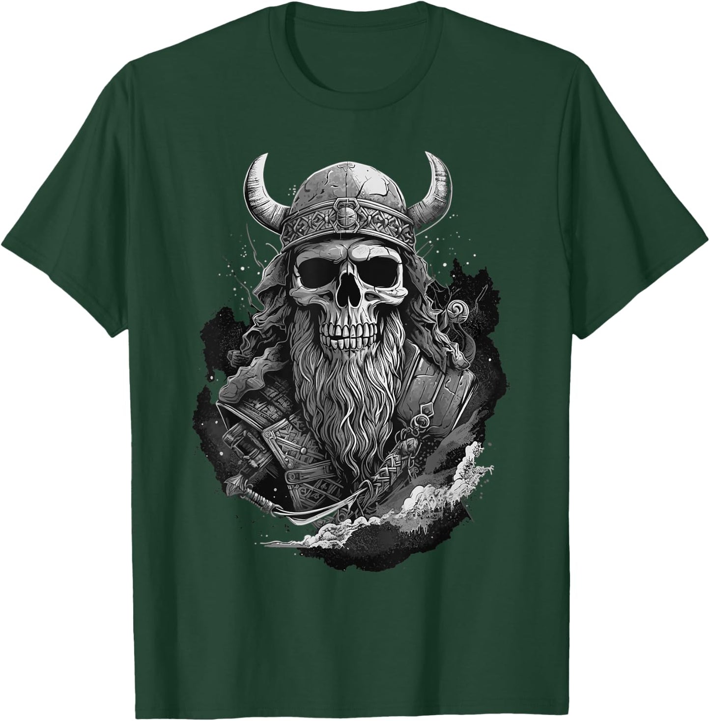 Viking Skull Odin Valhalla Celtic Knot Gym Graphic T-Shirt - T-Shirt | Forest