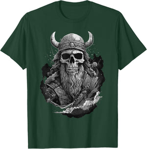 Viking Skull Odin Valhalla Celtic Knot Gym Graphic T-Shirt - T-Shirt | Forest