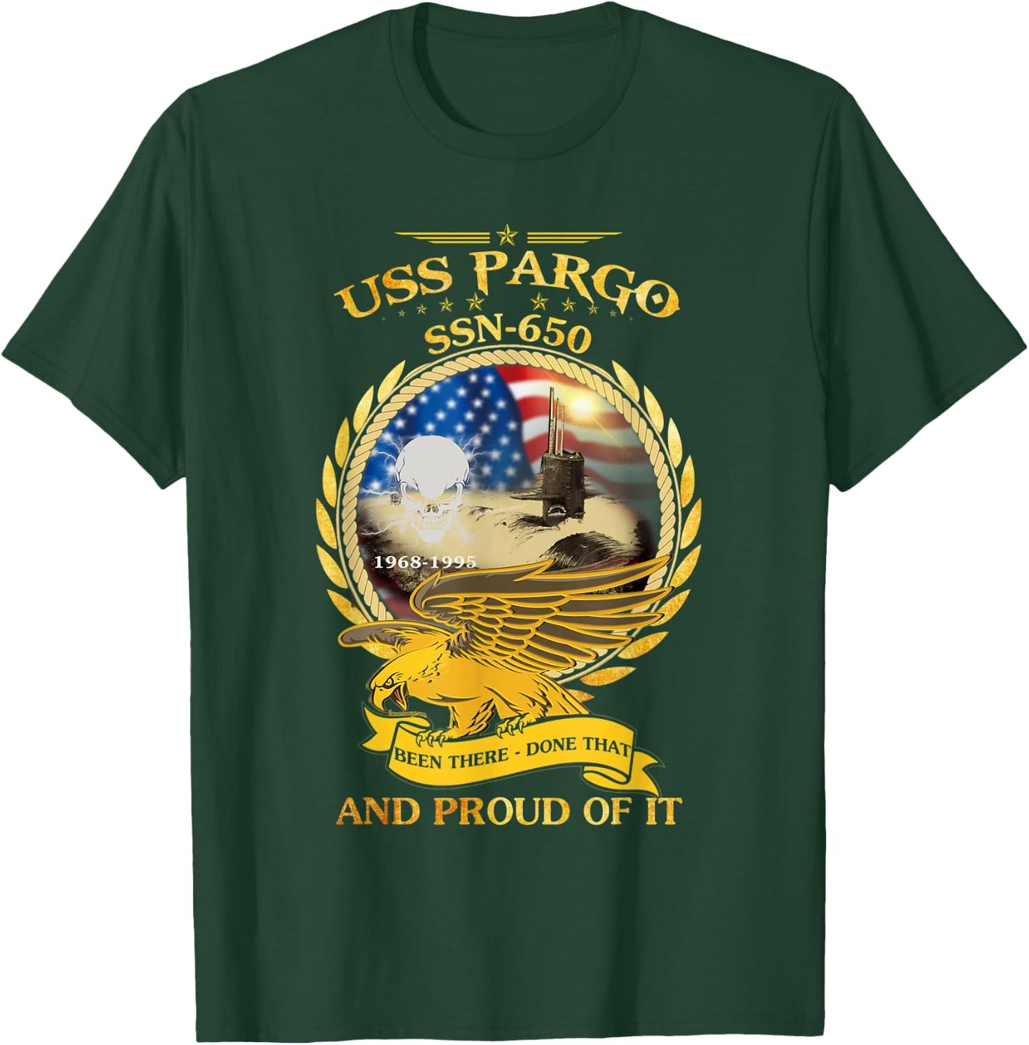 USS Pargo (SSN-650) 1968-1995 T-Shirt - T-Shirt | Forest