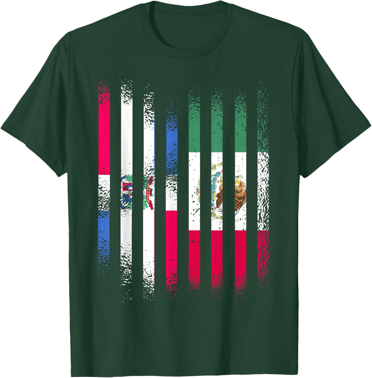 Dominican Republic Flag Mexico Grown Country Flags Stripes T-Shirt - T-Shirt | Forest