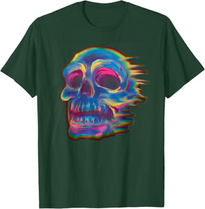 Retro Skull Trippy Vaporwave Halloween Costume Techno EDM DJ T-Shirt - T-Shirt | Forest