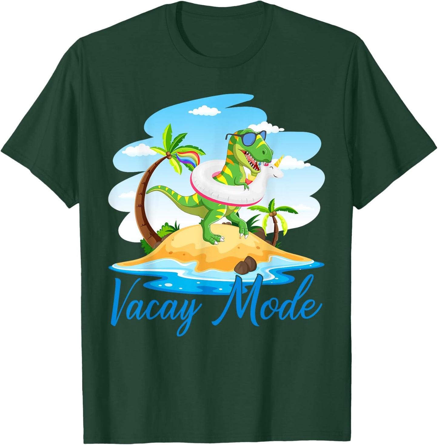 Vacay Mode Cute Dinosaur T Rex Funny Beach Family Vacation T-Shirt - T-Shirt | Forest