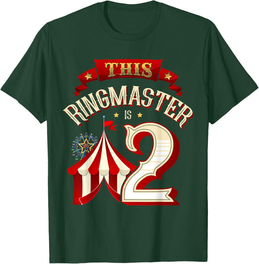 This Ringmaster is 2 Years Old Kid 2nd Birthday Boy Carnival T-Shirt - T-Shirt | Forest