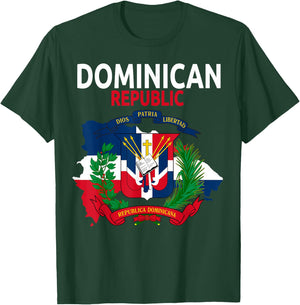 Coat of Arms Republica Dominicana & Dominican Flag Outfit T-Shirt - T-Shirt | Forest