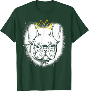 French Bulldog with Crown T-Shirt - T-Shirt | Forest