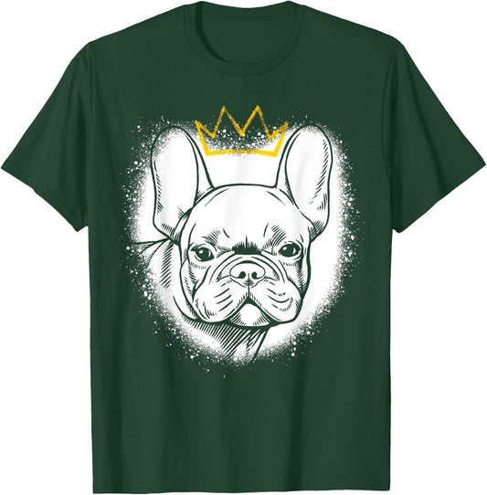French Bulldog with Crown T-Shirt - T-Shirt | Forest