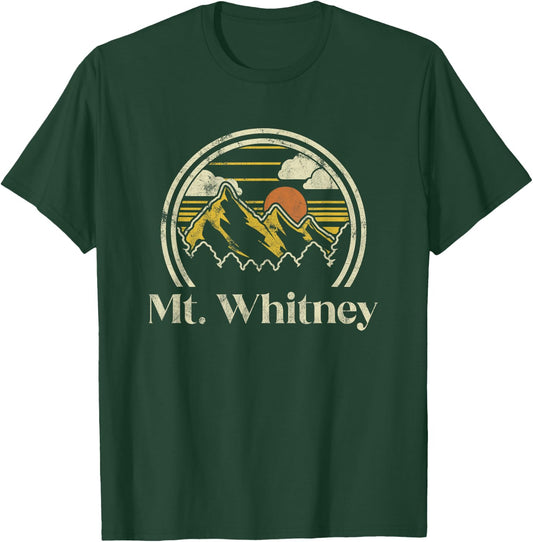 Mt. Whitney Mountains California Hiking Outdoors Vintage T-Shirt - T-Shirt | Forest