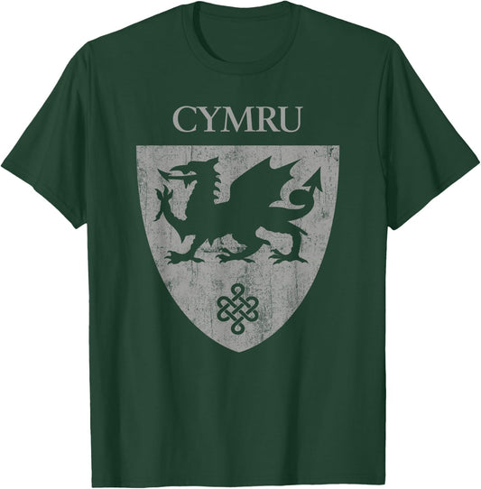 Cymru Welsh Flag Heraldry Dragon Wales pride St David's day T-Shirt - T-Shirt | Forest