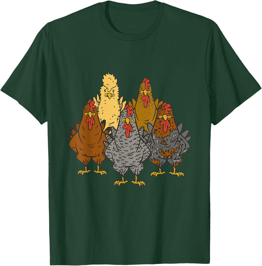 Chicken Animal Print Farm Chicken T-Shirt - T-Shirt | Forest