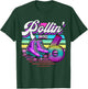 Rollin' into 6 Roller Skating Rink 6th Birthday Party Girls T-Shirt - T-Shirt | Forest