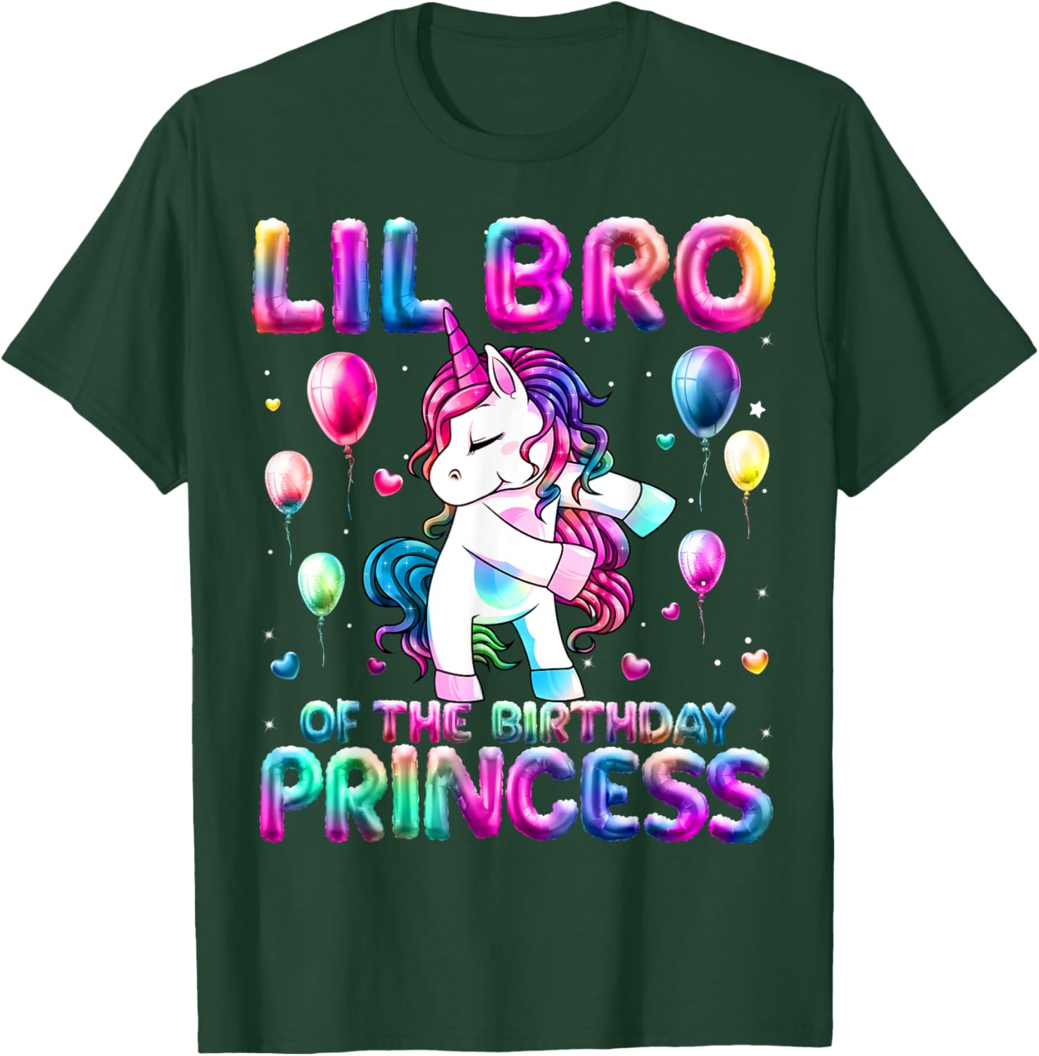Brother of the Birthday Princess Girl Flossing Unicorn Bro T-Shirt - T-Shirt | Forest