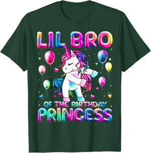 Brother of the Birthday Princess Girl Flossing Unicorn Bro T-Shirt - T-Shirt | Forest