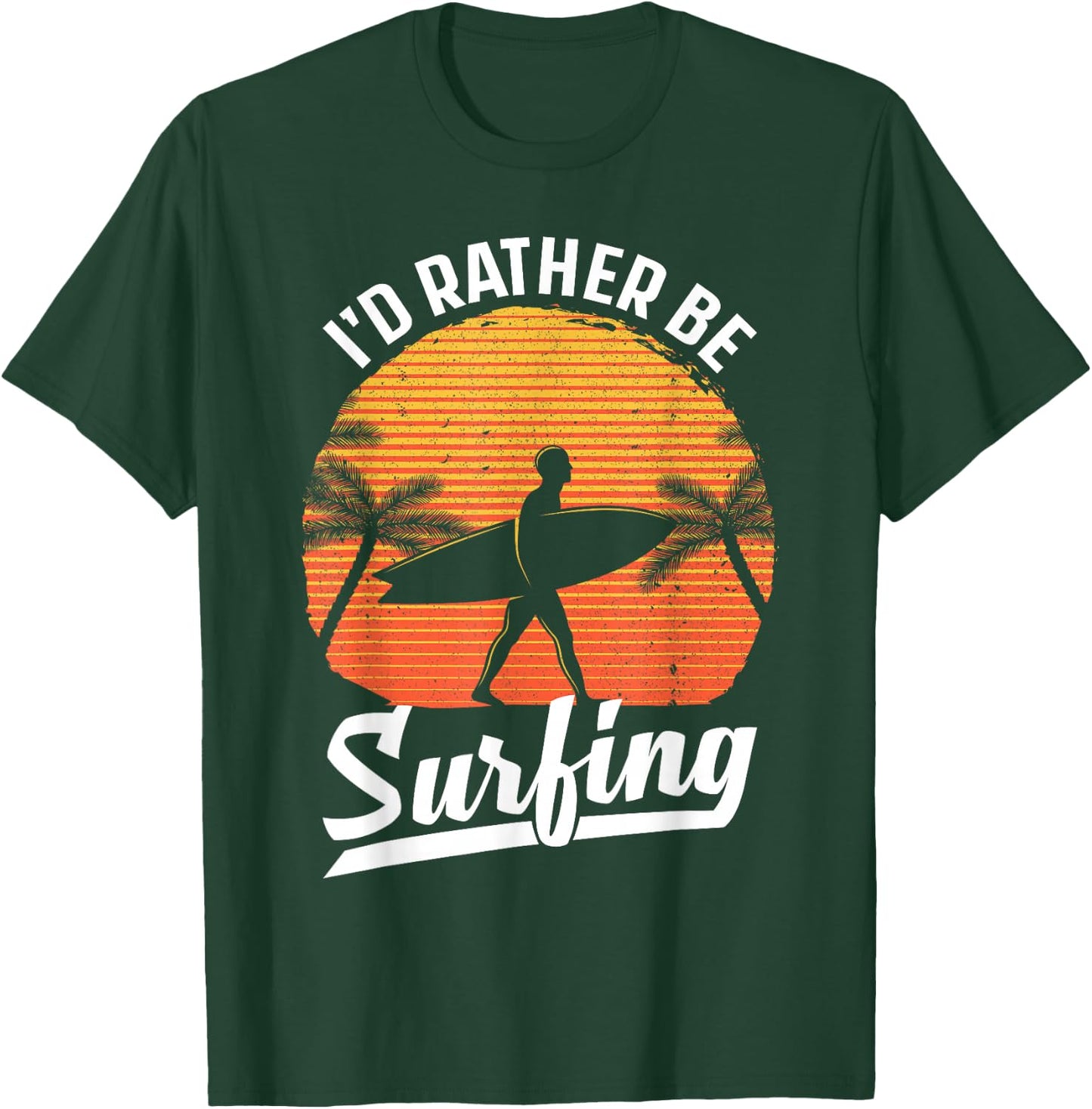Cool Surf Art Women Surfing Retro Surfer Sunset T-Shirt - T-Shirt | Forest