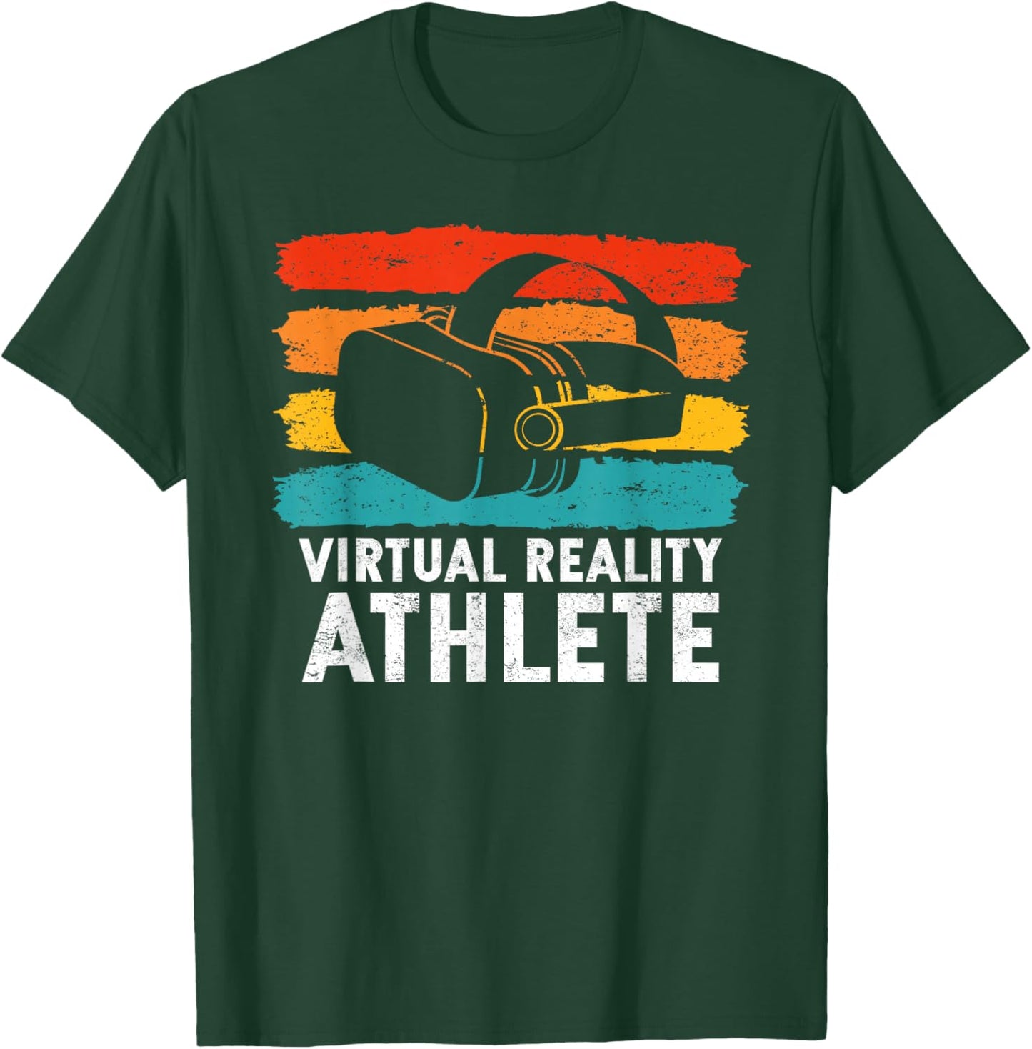 Virtual Reality Gifts For VR Gamers VR Vintage Virtual Reality Athlete T-Shirt - T-Shirt | Forest