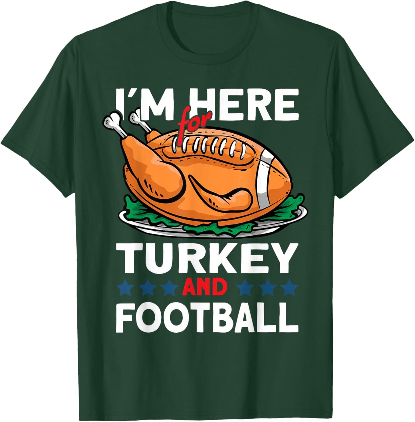 Thanksgiving Turkey and Football T-Shirt - T-Shirt | Forest