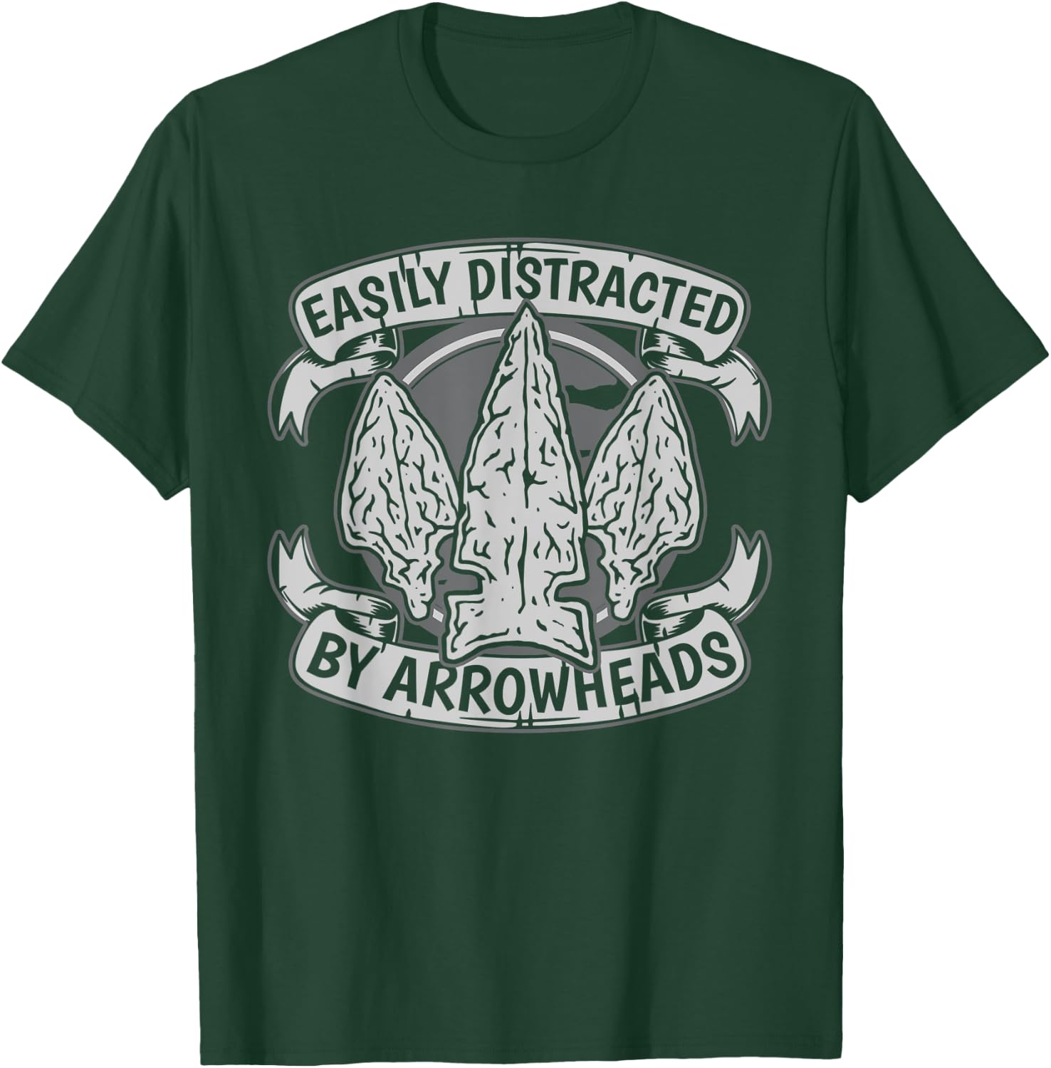 Easily Distracted By Arrowheads Rocks Arrowhead Collecting T-Shirt - T-Shirt | Forest