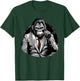 Gorilla In Suit Smoking Cigar Monkey Ape Wildlife Artwork T-Shirt - T-Shirt | Forest