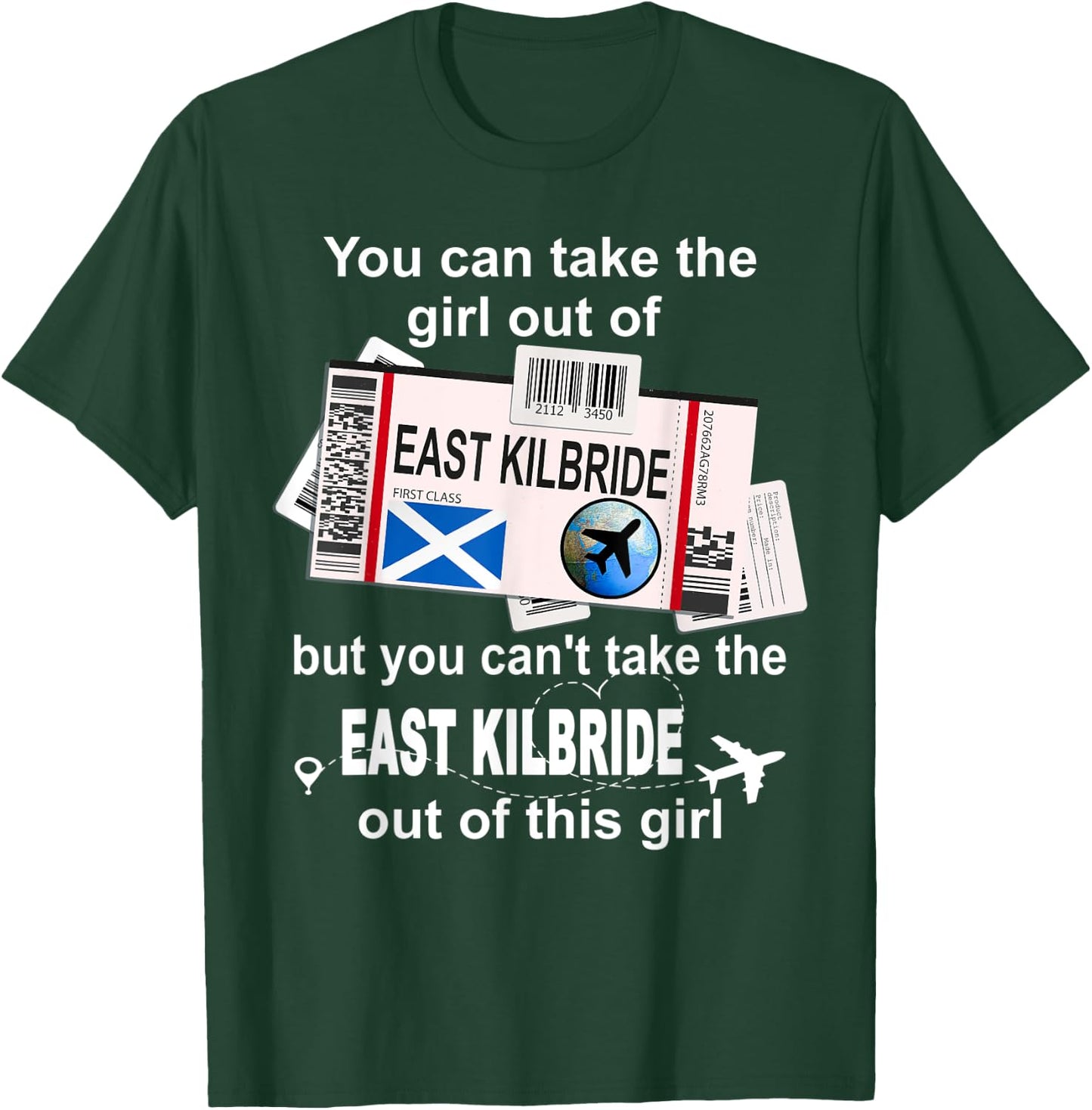 East Kilbride Boarding Pass - East Kilbride Girl T-Shirt - T-Shirt | Forest