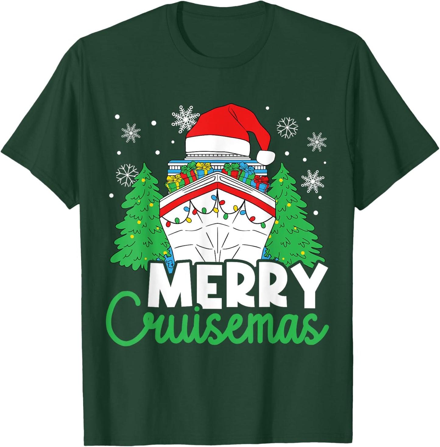 Merry Cruisemas Funny Christmas Family Cruise Ship Vacation T-Shirt - T-Shirt | Forest