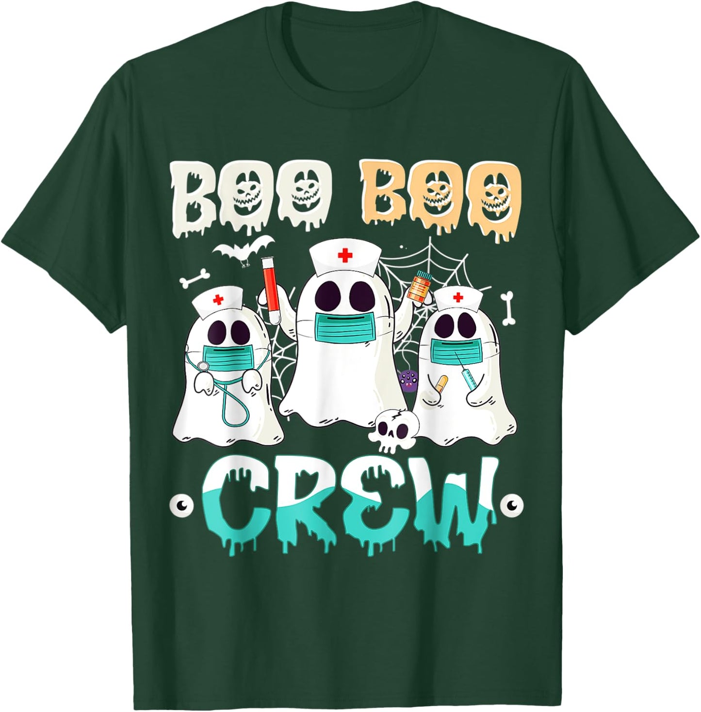 Boo boo Crew Nurse Halloween Ghost Costume Matching T-Shirt - T-Shirt | Forest