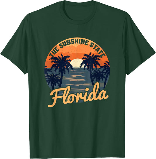 Florida Sunset - Throwback Design - Classic T-Shirt - T-Shirt | Forest