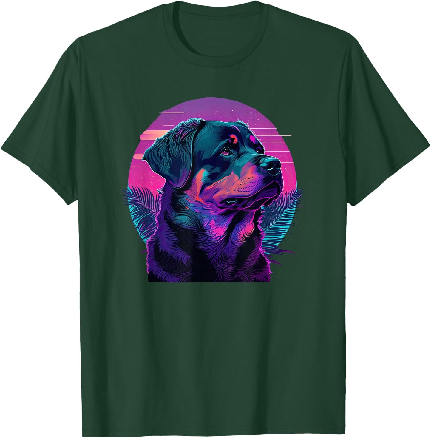 Funny Rottweiler Cute Rottweiler Vaporwave T-Shirt - T-Shirt | Forest
